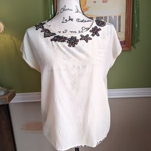 Vintage cedars silk Embellished blouse